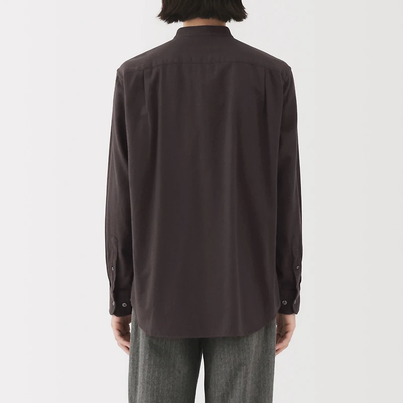 Flannel Stand Collar Shirt