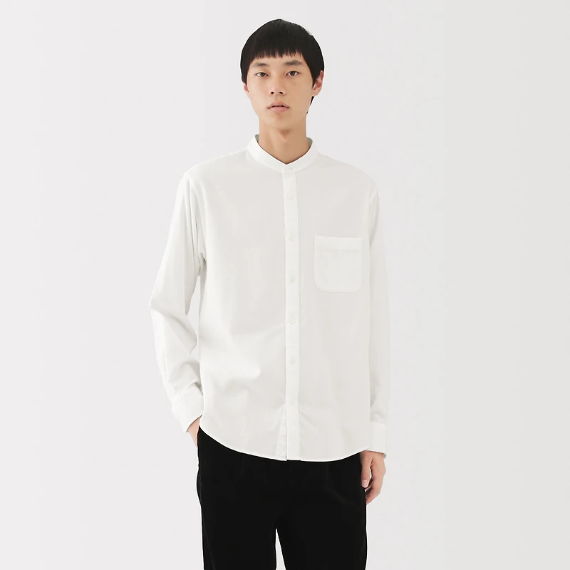 Flannel Stand Collar Shirt