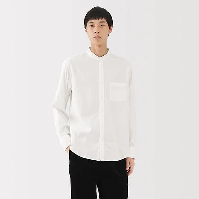 Flannel Stand Collar Shirt