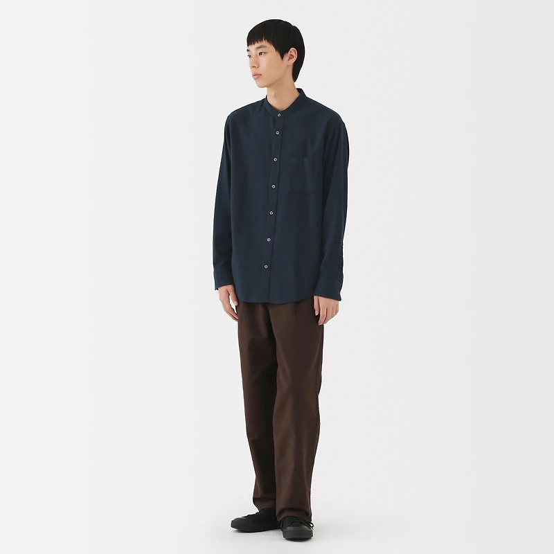 Flannel Stand Collar Shirt