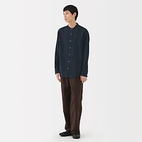 Flannel Stand Collar Shirt