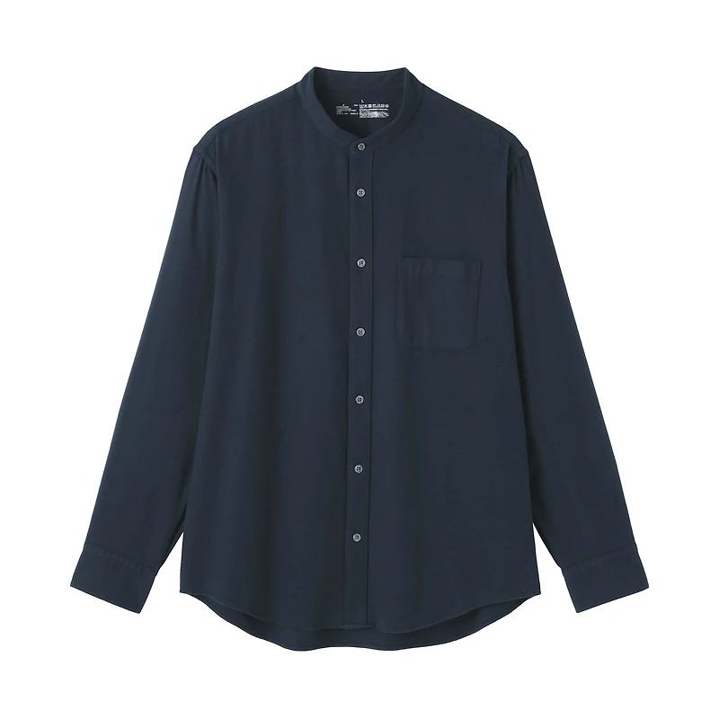 Flannel Stand Collar Shirt
