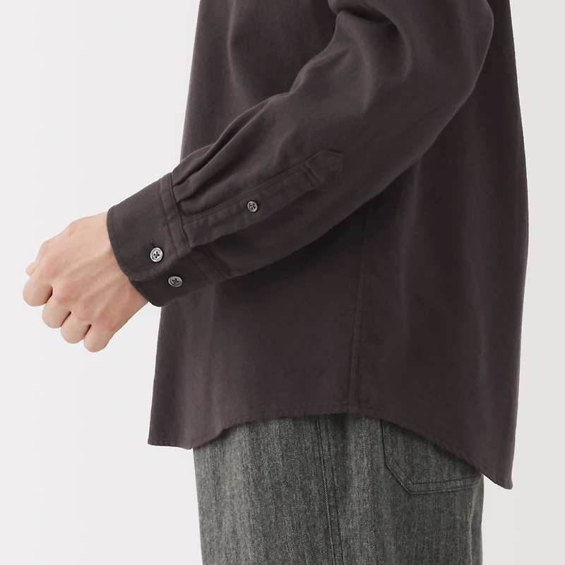 Flannel Stand Collar Shirt