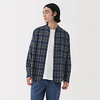 Flannel Stand Collar Shirt
