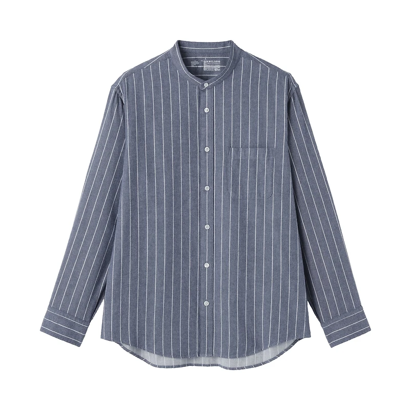 Flannel Stand Collar Shirt