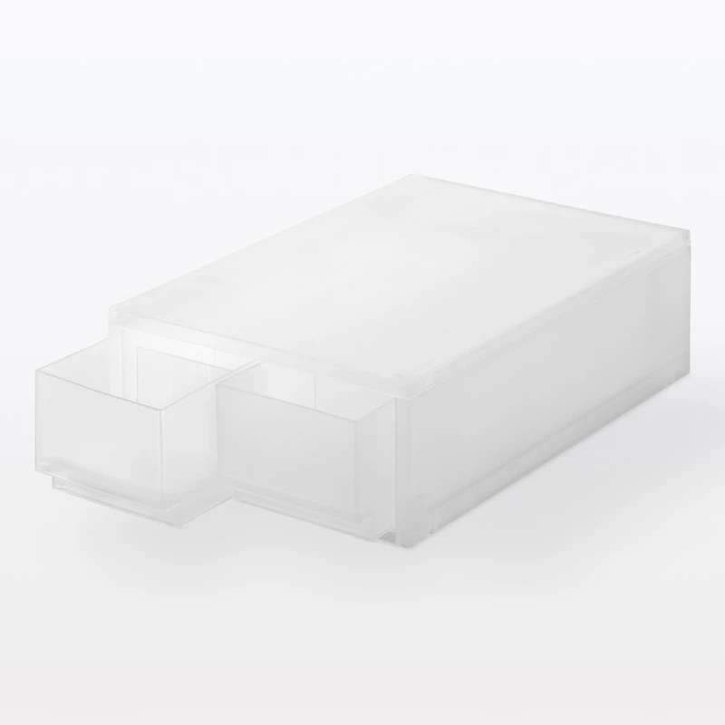 Polypropylene Storage Case Drawer Shallow with Partition (W26 x D37 x H12 cm)