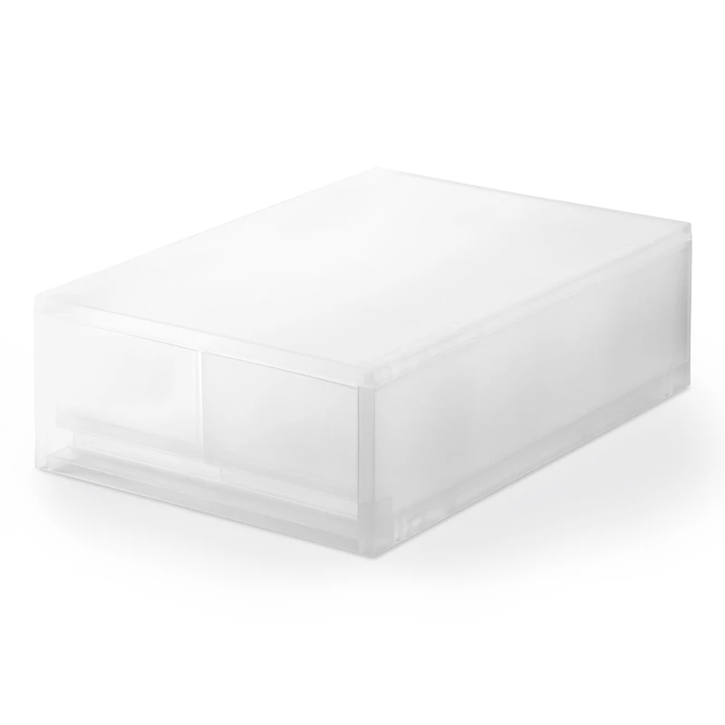 Polypropylene Storage Case Drawer Shallow with Partition (W26 x D37 x H12 cm)