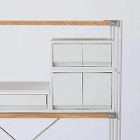 Polypropylene Storage Case 2 Drawer White Grey - Deep (W26 x D37 x H17.5 cm)