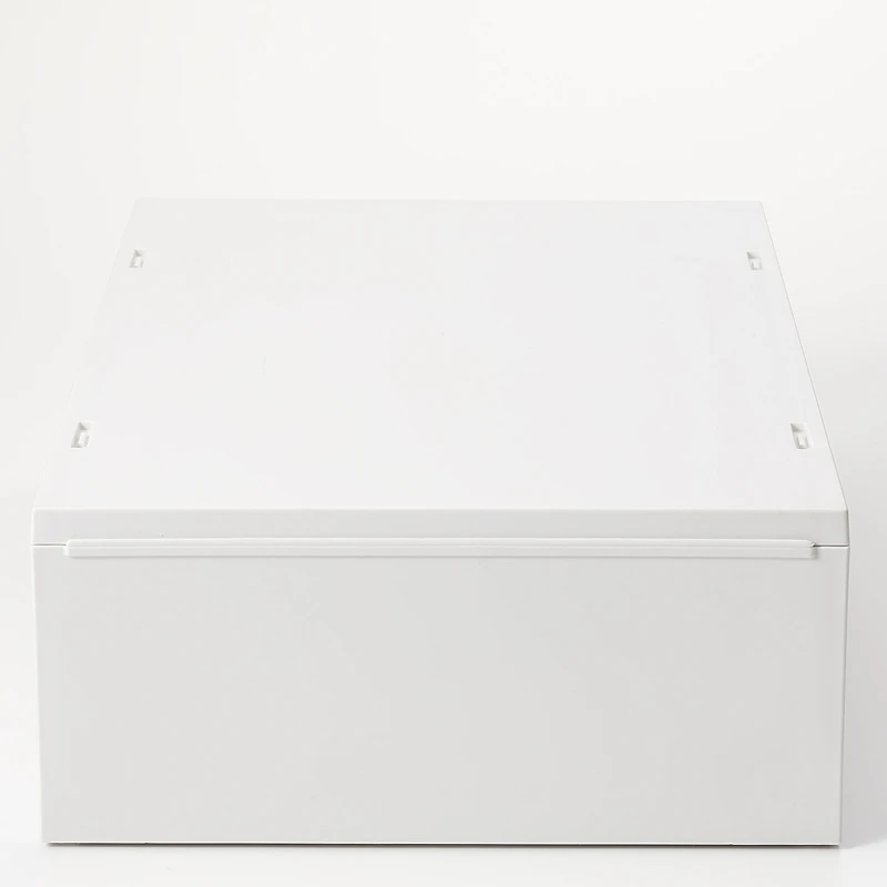 Polypropylene Storage Case 2 Drawer White Grey - Shallow (W26 x D37 x H12 cm)