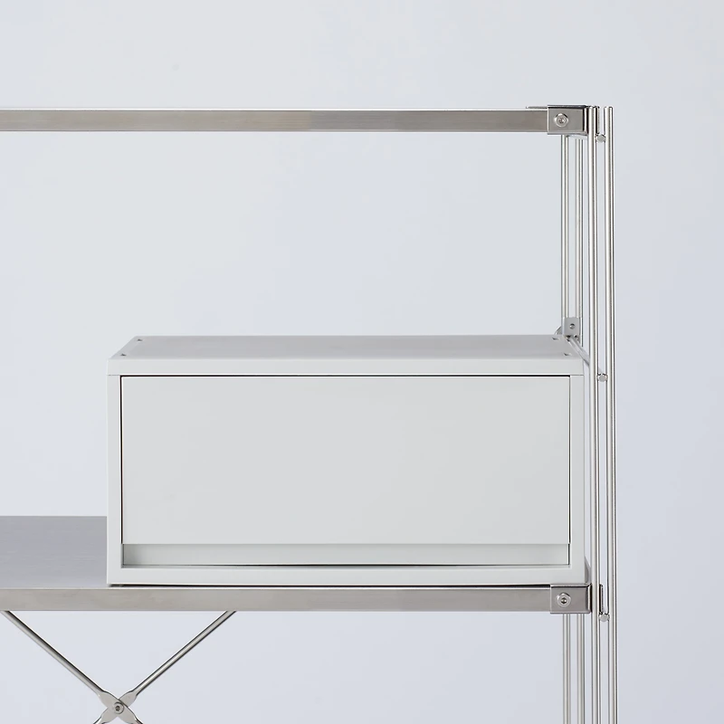 Polypropylene Wide Storage Case White Grey