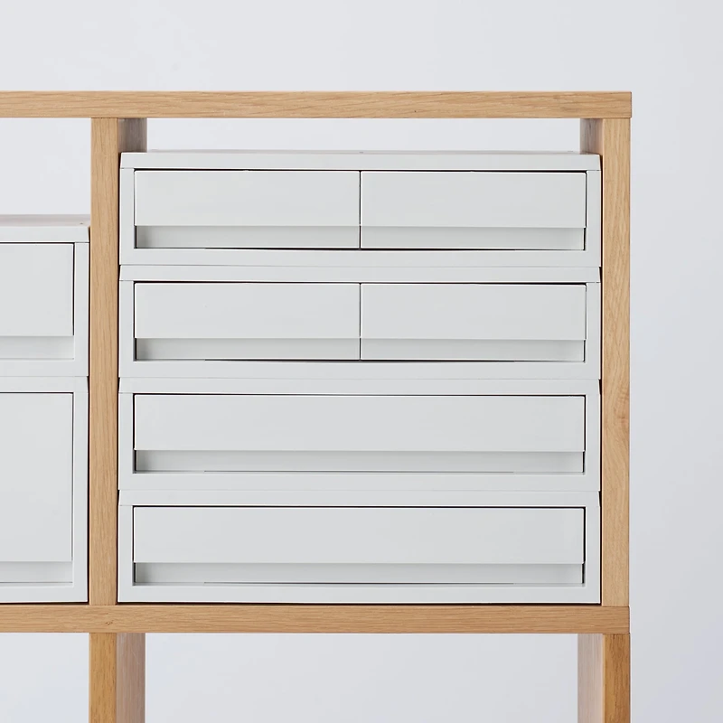 Polypropylene Wide Storage Case White Grey - Extra Shallow (W37 x D26 x H9 cm)