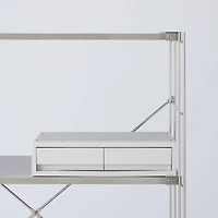 Polypropylene Wide Storage Case 2 Drawer White Grey - Extra Shallow (W37 x D26 x H9 cm