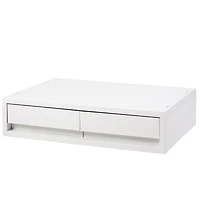 Polypropylene Wide Storage Case 2 Drawer White Grey - Extra Shallow (W37 x D26 x H9 cm