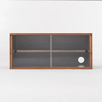 SUS Shelving Unit Box with Glass Door - Walnut