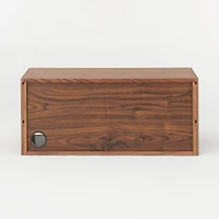 SUS Shelving Unit Box with Glass Door - Walnut