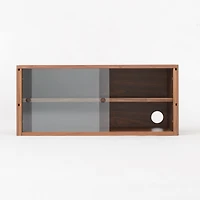 SUS Shelving Unit Box with Glass Door - Walnut