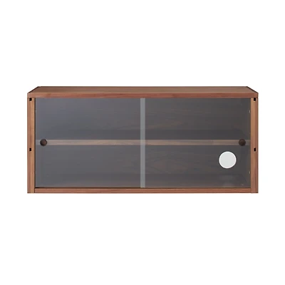 SUS Shelving Unit Box with Glass Door - Walnut