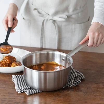 Stainless Aluminium 3-Layer Steel Saucepan 2L
