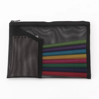 Nylon Mesh Pouch with Pocket - B6 - Black