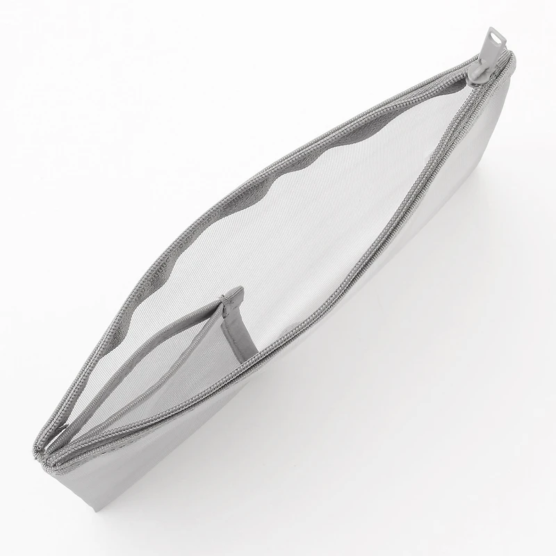 Nylon Mesh Pouch with Pocket - B6 - Grey