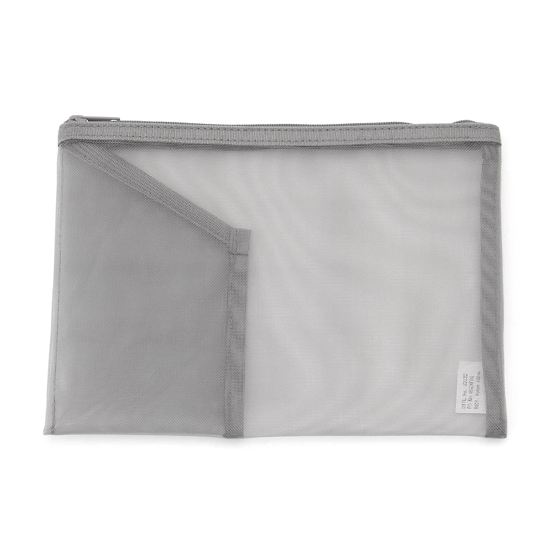 Nylon Mesh Pouch with Pocket - B6 - Grey