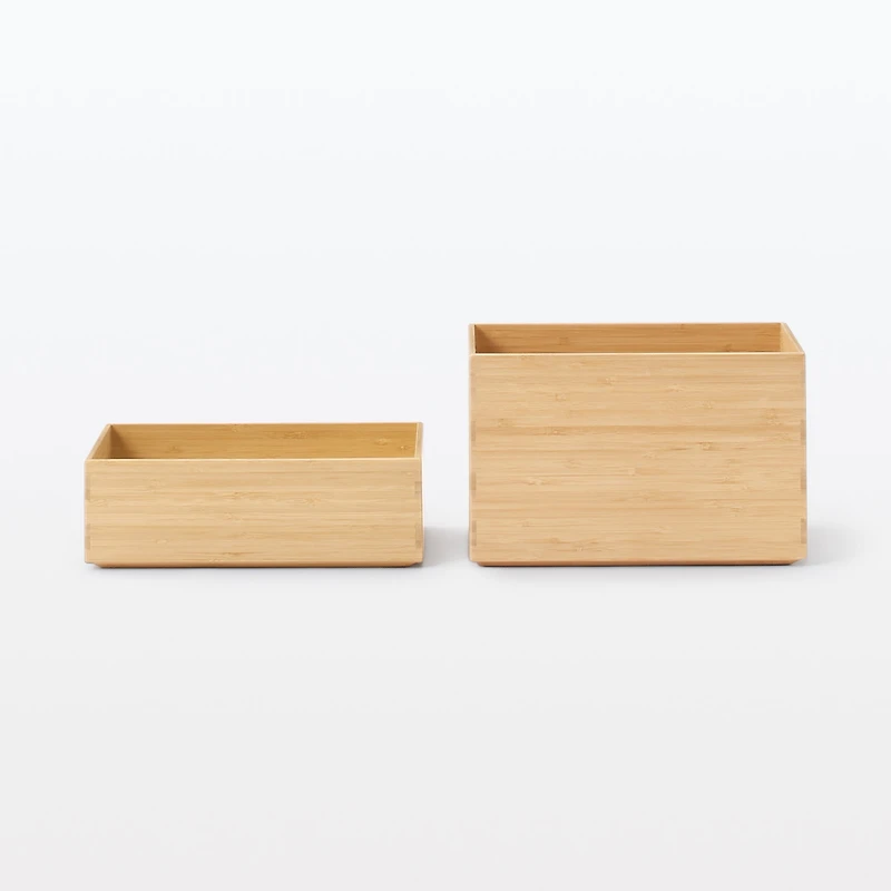 Stackable Bamboo Box - Half - Small W26 x D18.5 x H8.5 cm