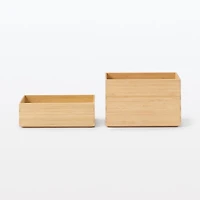 Stackable Bamboo Box - Half - Small W26 x D18.5 x H8.5 cm