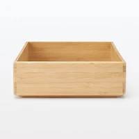 Stackable Bamboo Organizer Box - Medium W17 x D26 x H5.5 cm