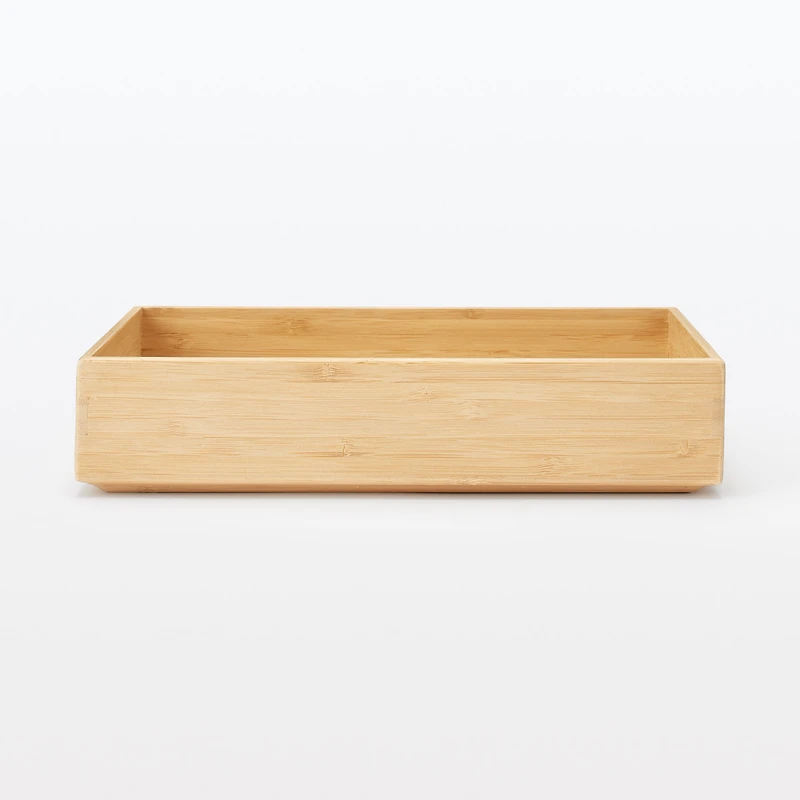 Stackable Bamboo Organizer Box - Medium W17 x D26 x H5.5 cm