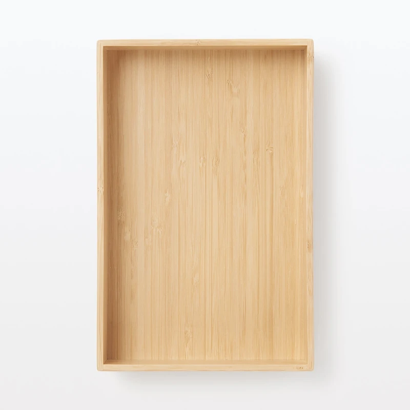 Stackable Bamboo Organizer Box - Medium W17 x D26 x H5.5 cm