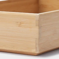 Stackable Bamboo Organizer Box - Medium W17 x D26 x H5.5 cm