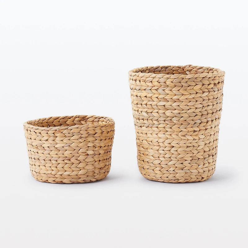 Water Hyacinth Basket - Round - Shallow Dia. 25 x H16 cm