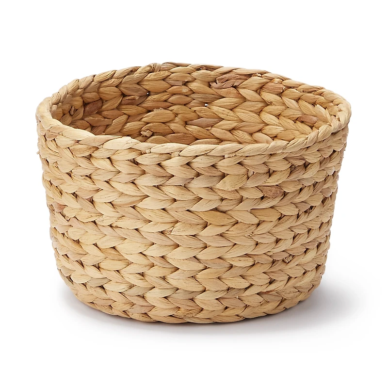 Water Hyacinth Basket - Round - Shallow Dia. 25 x H16 cm
