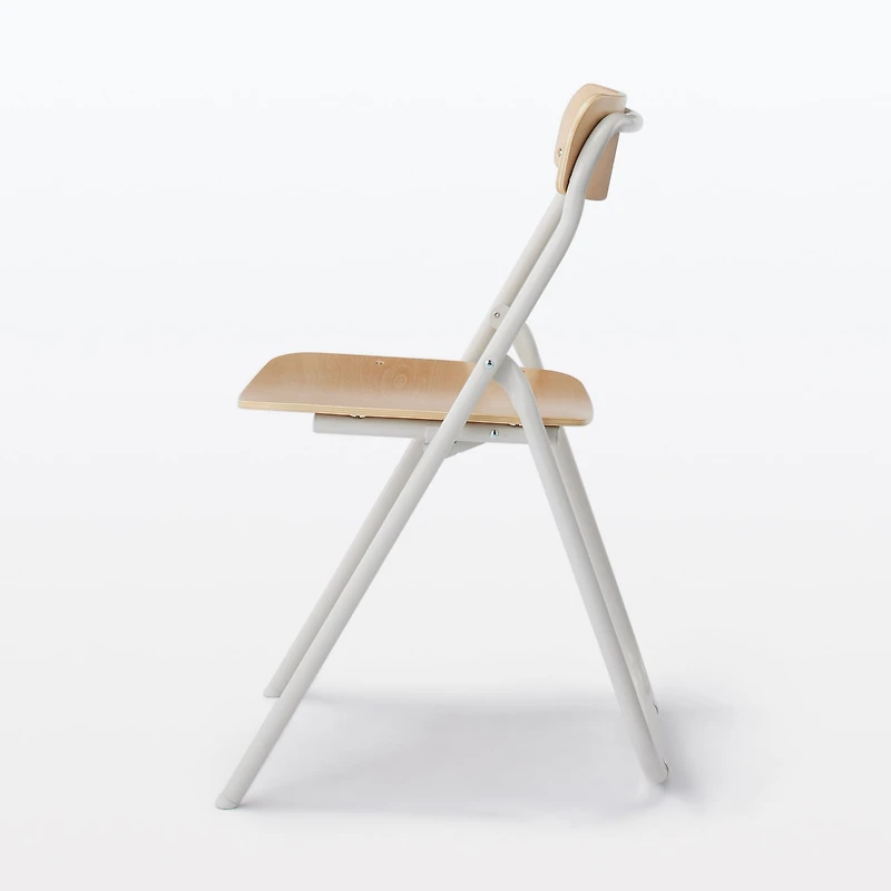 Steel Pipe Folding Chair with Wooden Seat