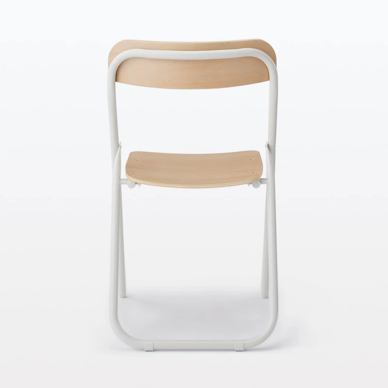 Steel Pipe Folding Chair with Wooden Seat