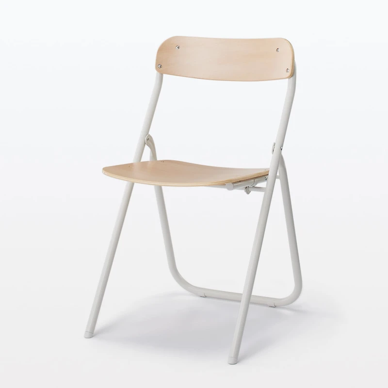 Steel Pipe Folding Chair with Wooden Seat