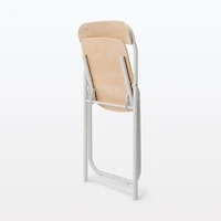 Steel Pipe Folding Chair with Wooden Seat