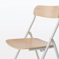 Steel Pipe Folding Chair with Wooden Seat