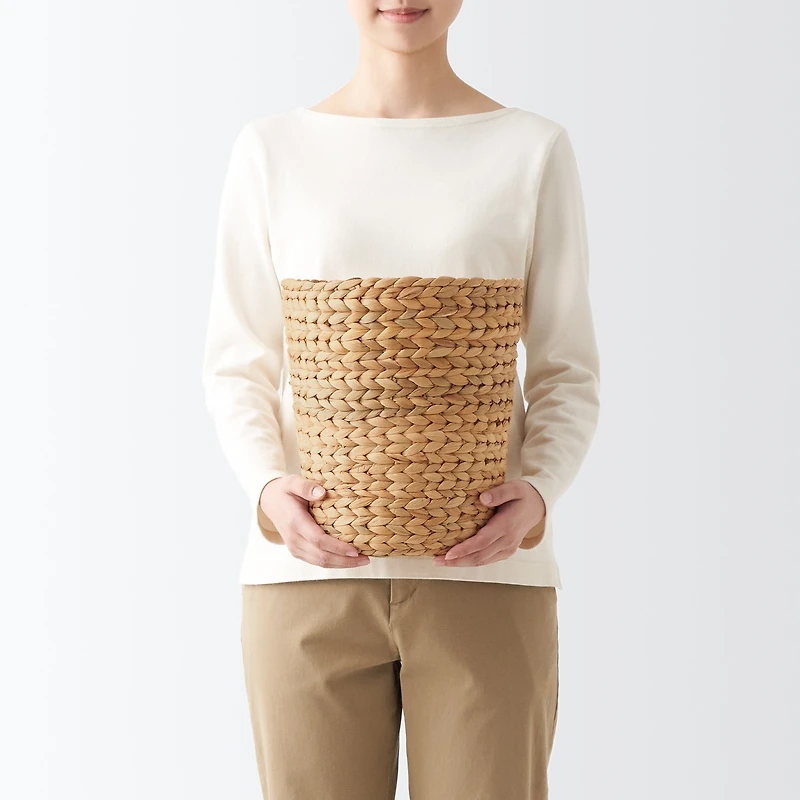 Water Hyacinth Basket - Round - Deep Dia. 26 x H30 cm