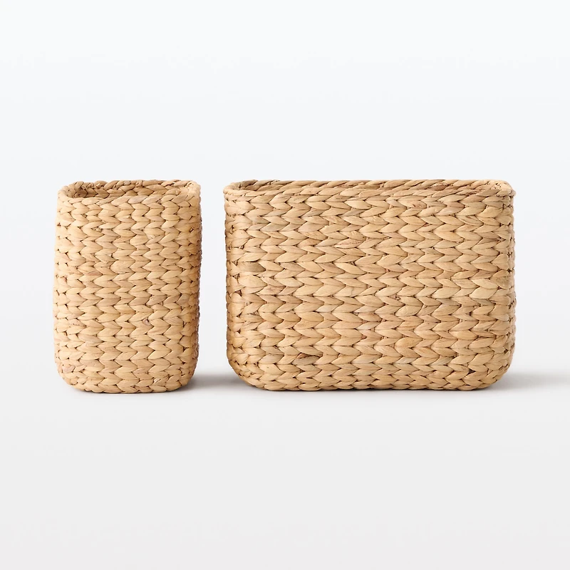 Water Hyacinth Basket - Rectangle - Large Half W17 x D23 x H24 cm