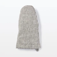 Plain Weave Linen Oven Mitt - Stripe