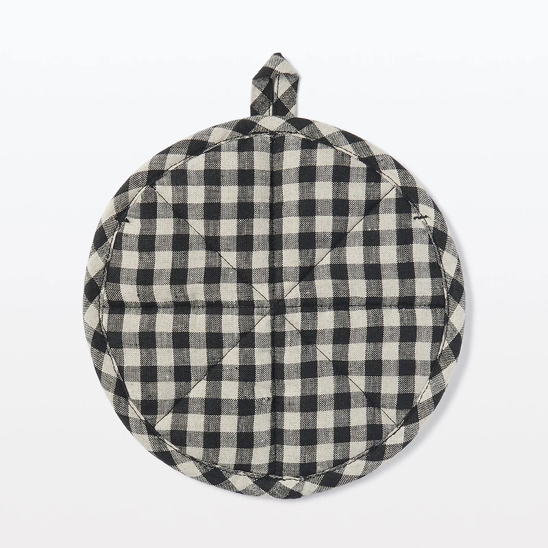 Plain Weave Linen Pot Holder & Trivet - Gingham Check