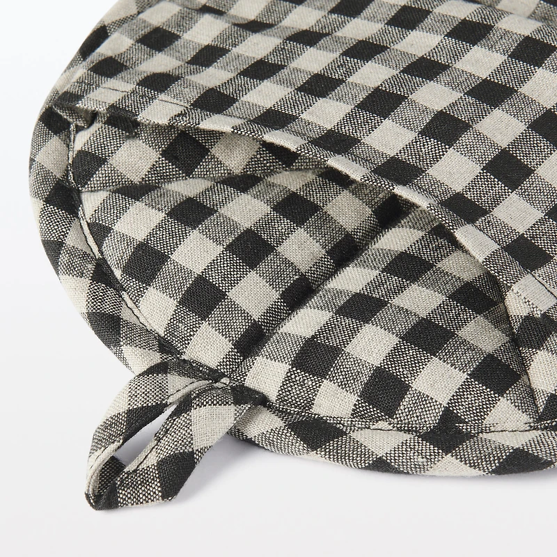Plain Weave Linen Pot Holder & Trivet - Gingham Check