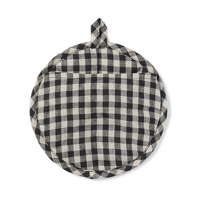 Plain Weave Linen Pot Holder & Trivet - Gingham Check
