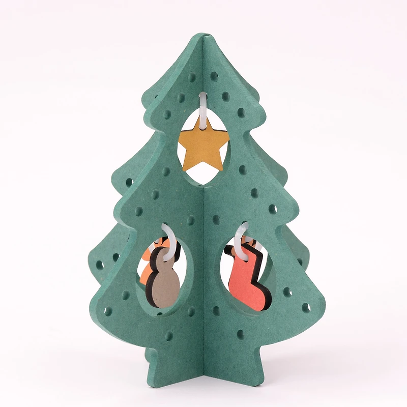 Colour MDF Christmas Tree - Green - Small