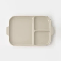 Stoneware Divided Plate - Grey Beige