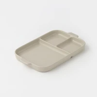 Stoneware Divided Plate - Grey Beige