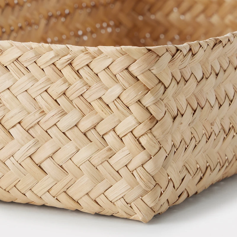Seagrass Organizer Herringbone Rectangular Basket - Medium (W15 x D25 x H7 cm)