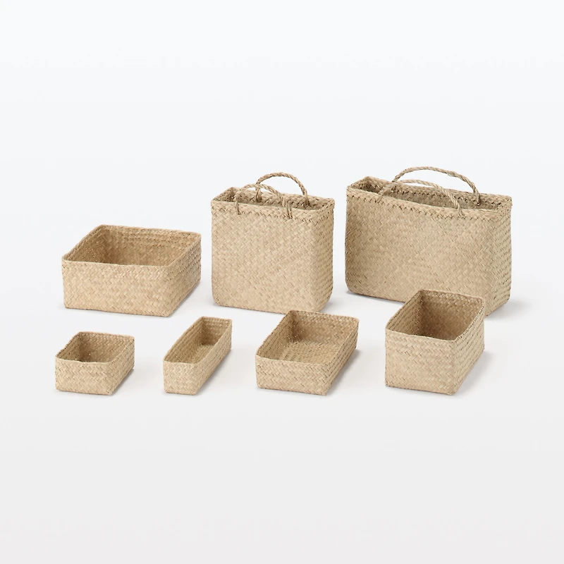 Seagrass Organizer Herringbone Rectangular Basket - Large (W15 x D25 x H12 cm)