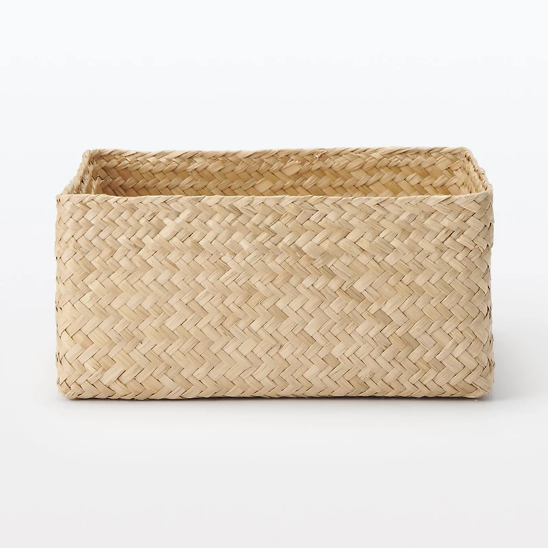Seagrass Organiser Herringbone Square Basket (W25 x D25 x H12 cm)